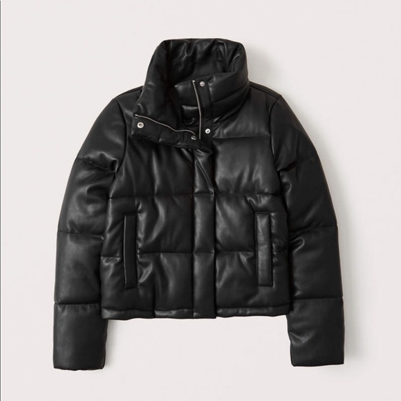 Abercrombie & Fitch Jackets & Blazers - Abercrombie & Fitch Vegan Leather Mini Puffer